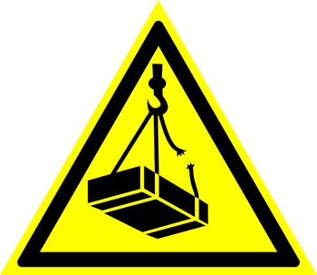 W06 опасно! возможно падение груза (пластик, 700х700 мм) - Знаки безопасности - Знаки и таблички для строительных площадок - магазин "Охрана труда и Техника безопасности"